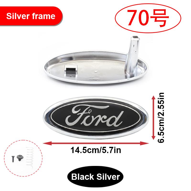 PLWD4 For Ford Fiesta Focus 2 3 Mondeo Edge Ranger Fusion Kuga S-MAX Transit Car Front Grille Emblem Rear Trunk Logo Badge Accessories