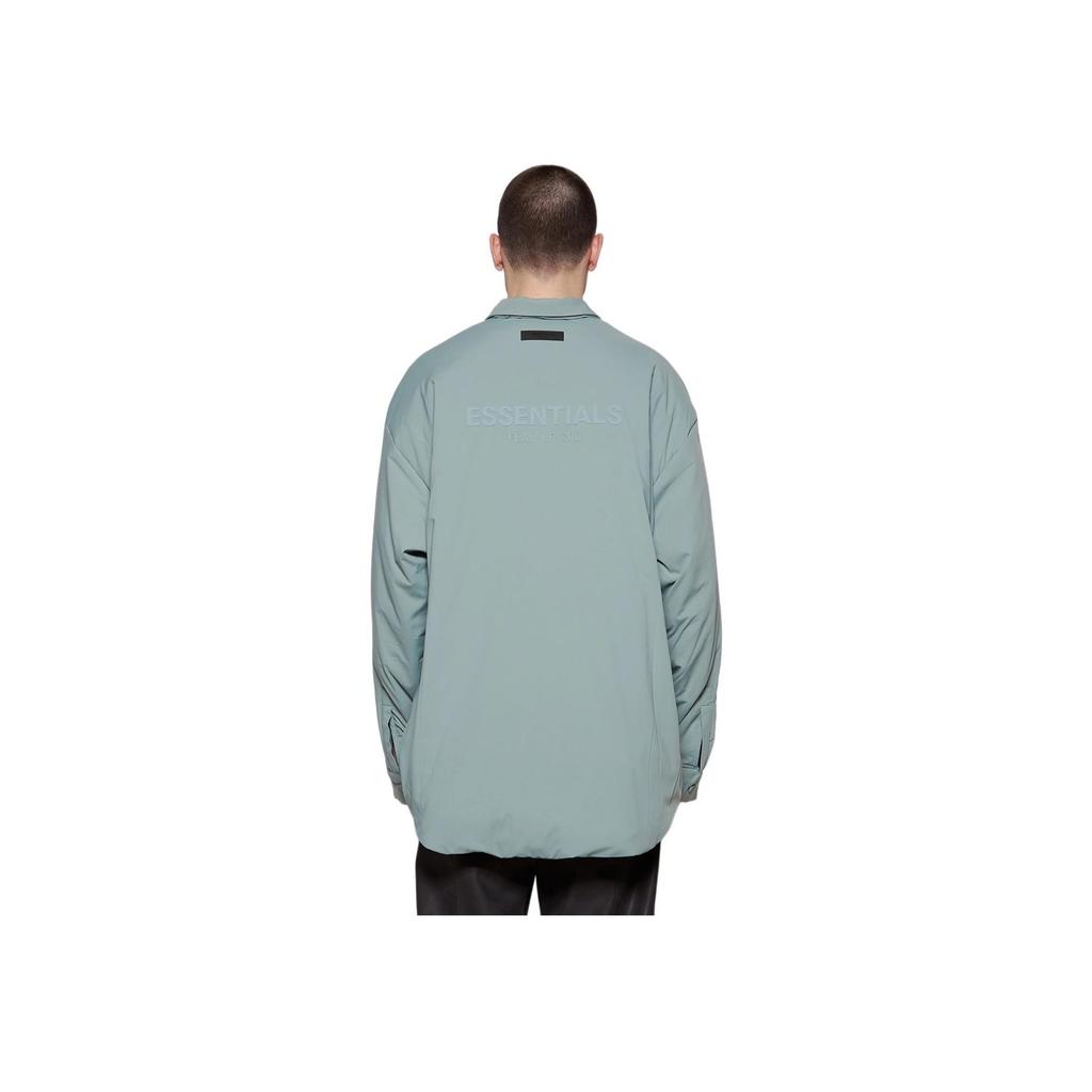 Fear of God Essentials Filled Nylon Shirt Jacket Sycamore Men Outerwear Green 202BT224041F