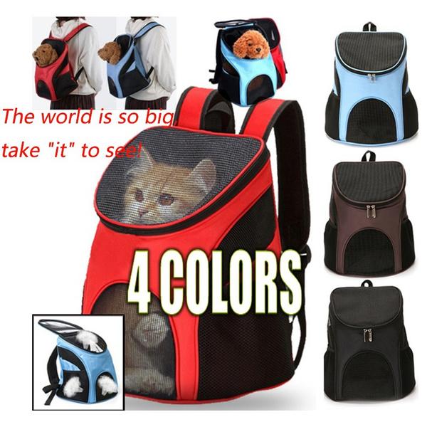 Faltbare Outdoor Tragbare Haustiertasche Atmungsaktives Netz Katzen- und Hunde Brust-Rucksack Brusttasche Haustierbedarf