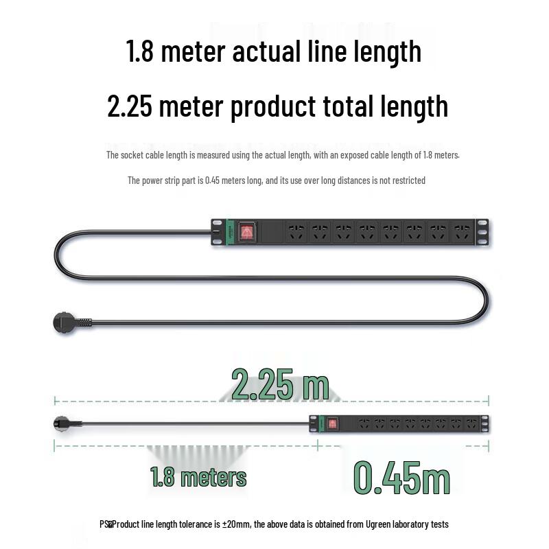 UGREEN 8-Outlet PDU Cabinet Power Strip