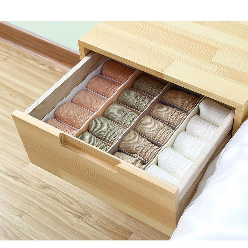 5 Grids Underwear Socks Storage Box Plastic Drawer Closet Organize Sorting Box Divider Desk Accessories Storage Basket