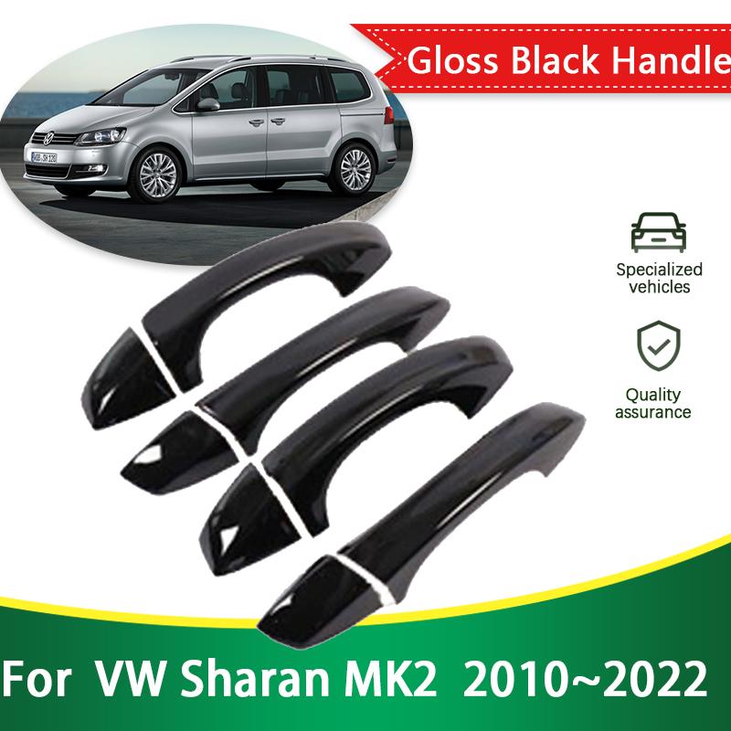 for Volkswagen VW Sharan MK2 7N 2010~ Gloss Black Door Handle Cover Car Accessories Parts Protective Styling Sticker Trim