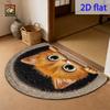 1Pcs Small Cat Semi Circle Welcome Doormat Non-Slip for Outdoor Patio Porch Kitchen Bathroom Entryway Floor Mat