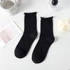 Loose Rolled-up Socks for Women In Summer, Thin and Breathable Mid-calf Socks, Solid-colored Cotton Pile Socks