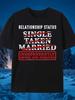 Divorced Ex-Wife Relationship Status Single Same Style for Men and Women 2026 Summer Short-sleeved P