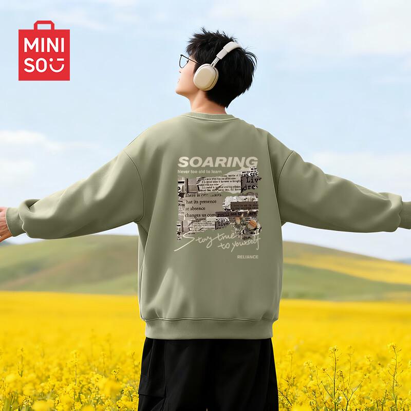 MINISO Men s Trendy Crewneck Sweatshirt L