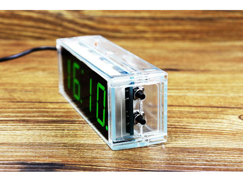 Light-Controlled 1-inch LED Nixie Tube DIY Digital Clock Kit with Microcontroller and Case