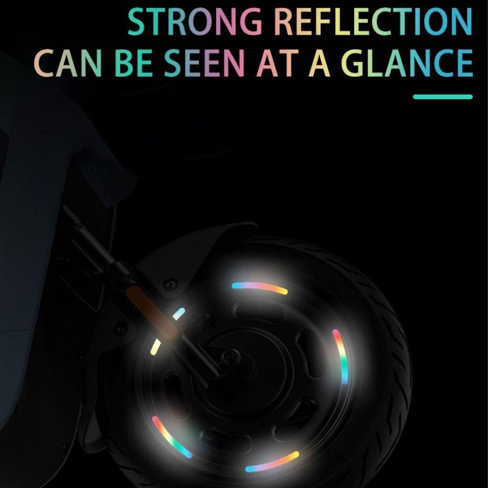 20Pcs Seven-Color Laser Wheel Hub Reflective Sticker Anti-Collision Luminous Sticker  Car