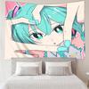 Hatsune Miku Tapestry for Bedroom Aesthetic Classroom Tapestries Wall Hanging for Living Room Dorm Office,Ideal Creative Gift