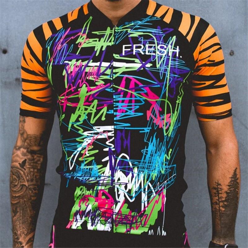 Mens Cycling Jersey Short Sleeve Quick Dry Breathable Performance Top Road Mountain Bike Riding