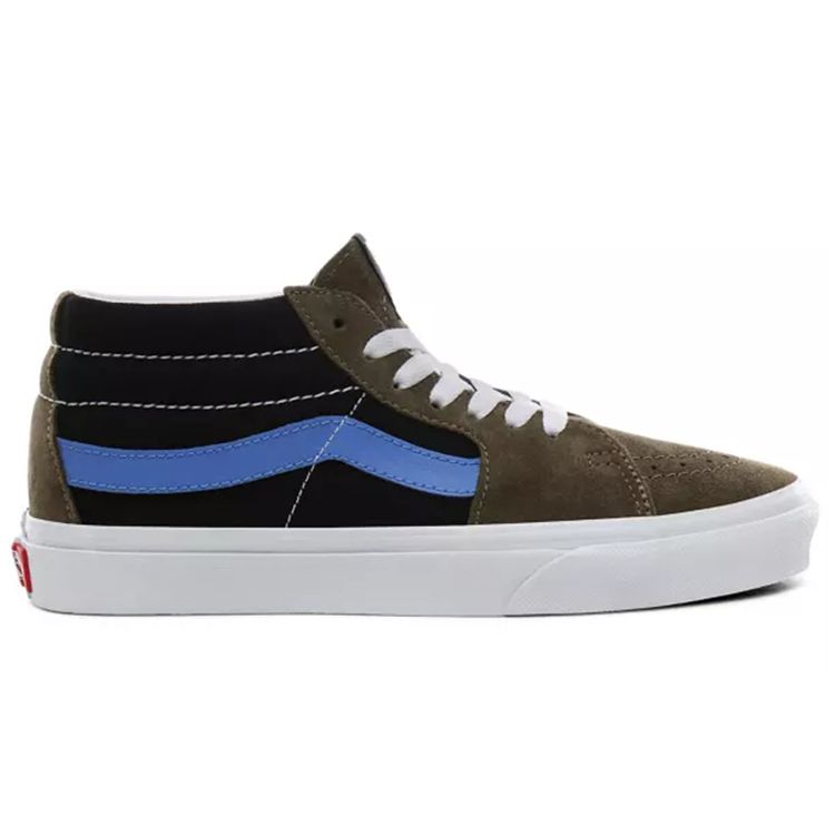 Vans Sk8 Classic Sports Durable Wrap Mid-Top Skate Shoes Unisex Skate Shoes Black Green VN0A3WM3TGQ