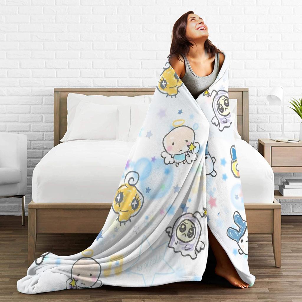 Tamagotchis Mametchi Flannel Blanket Spring Soft Bedding Throws for Girls Boys Couch Chair Print Bedspread Sofa Bed Cover