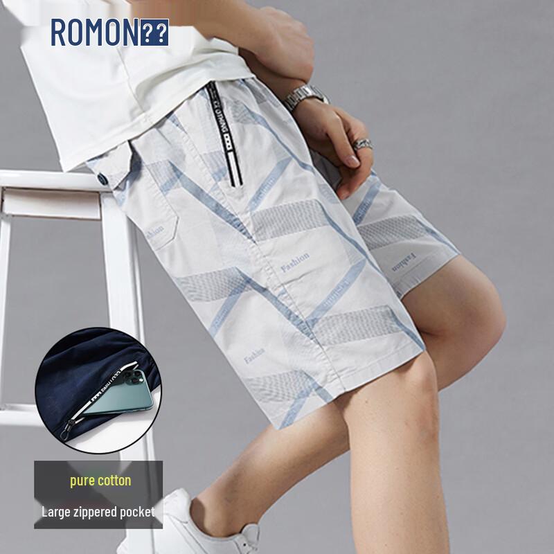 ROMON Men s Loose Summer Cargo Shorts 3XL