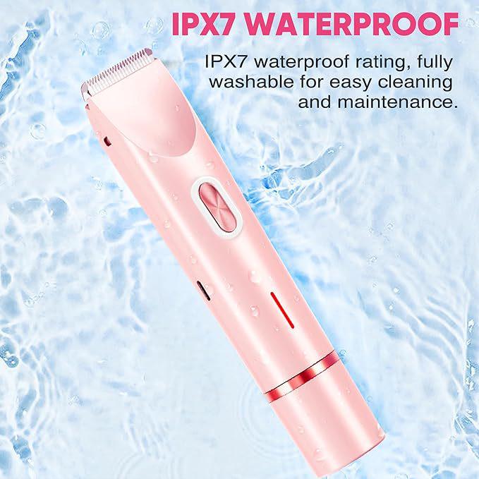 Women's Waterproof Electric Razor: Double-Head Shaver for Dry & Wet Use, Full Body Hair Removal