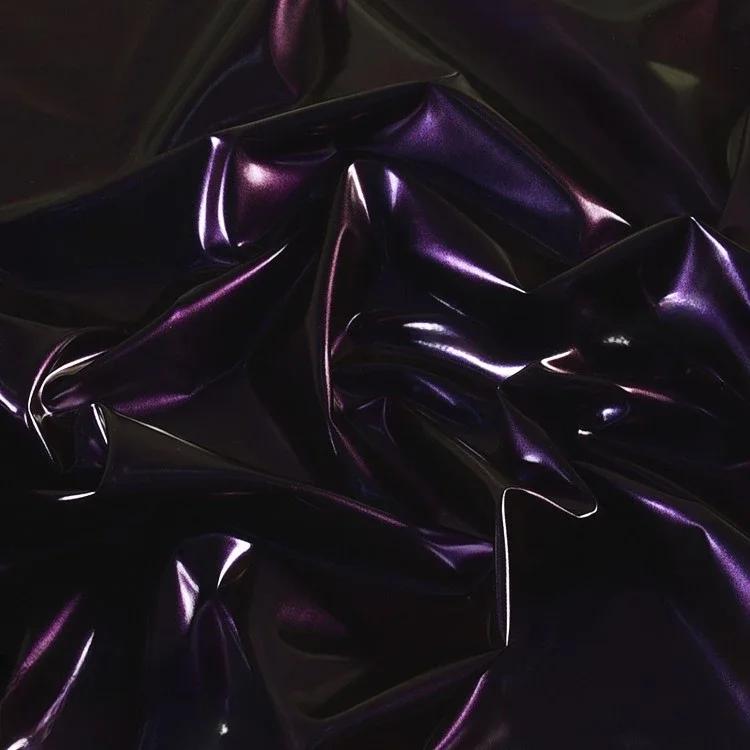 100x150cm Pu Leather Chameleon Waterproof Down Coat Fabric Glossy Symphony Gradient for Leather Jacket Fabric Materials