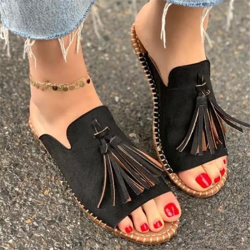 Summer New Foreign Trade Models Round Head Large Size Women's Outer Wear Hemp Rope Cool Slippers Tide