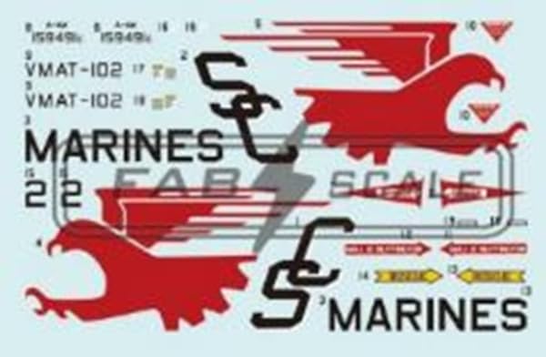 

Fab Scale Studio Масштаб 1/48 A-4M VMAT-102 Авиабаза морской пехоты Юма 1975 Пластиковая модель Декаль FABD48075 (Самолет)