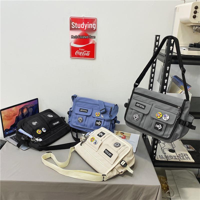 2025 Unisex Japanese-Style Multifunctional Crossbody/Shoulder Bag: Large Capacity, Trendy, Simple Briefcase Design for Spring