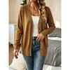 Women S Mid Length Long Sleeve Knit Cardigan Single Breasted Daily Outerwear