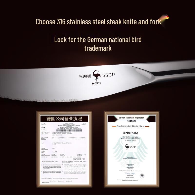 SSGP 316 Stainless Steel Steak Knife and Fork Set
