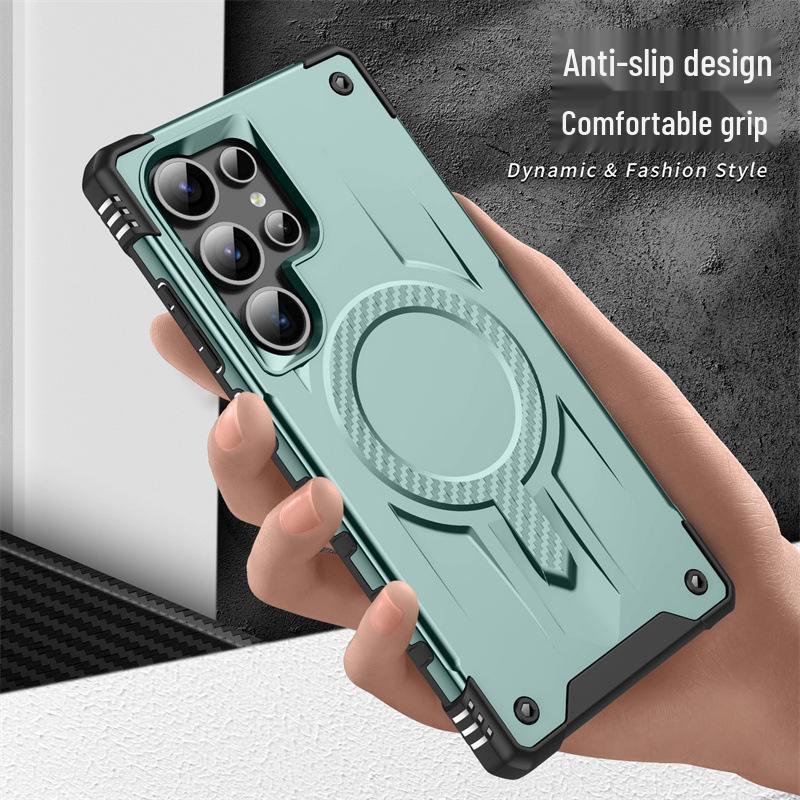 Magnetic Drop-Proof Case for Samsung S25edge/S24/S24Ultra/S23, Cross-Border A36/56 Compatible.