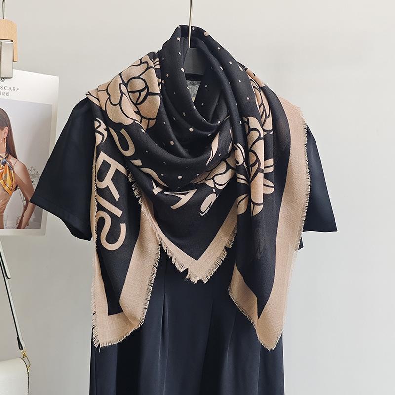 Spring and summer retro niche atmosphere with scarf women's simple flower polka dot printing thin shawl