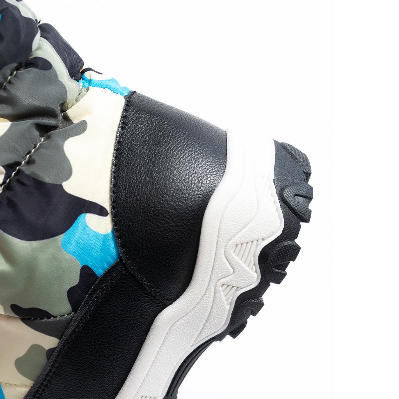 Kids' Waterproof Winter Snow Boots with Drawstring and Plush Lining