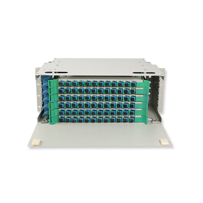72-Core Fiber Optic Distribution Frame with 19-Inch Integrated Splice & Sub-Rack
