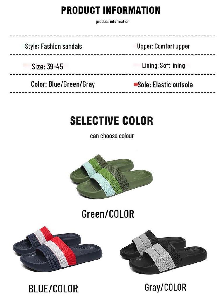 Three Stripes Men's Lightweight Non-Slip Beach Sandals