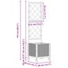 Planter with Trellis and Wheels Light Gray 40 X 40 X 149 Cm PP