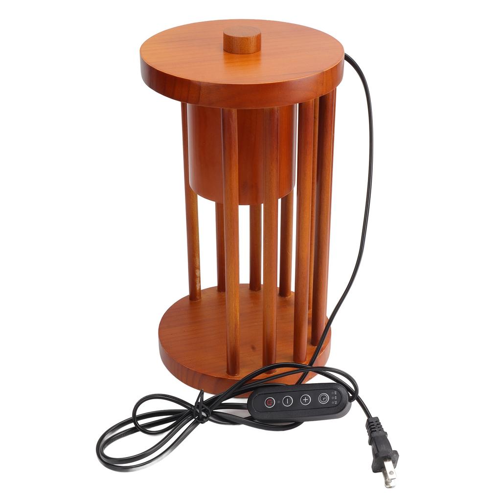Candle Warmer Lamp Wooden with 2 Bulbs Smokeless Dimmable Timing Bedside Light for Home Decor
