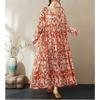 2025 New Thin Round Neck Long Sleeve Loose Slim Large Swing A-line Dresses