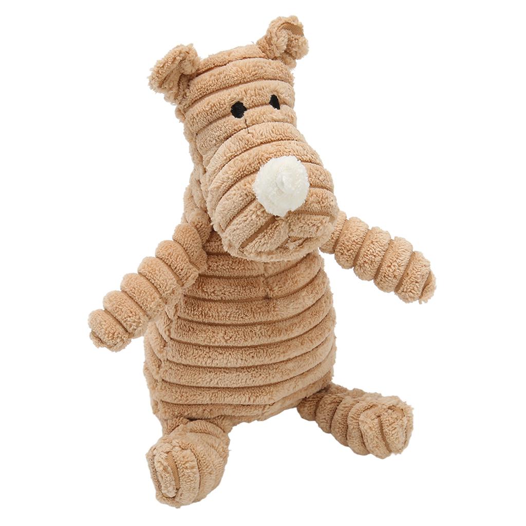 Squeaky Plush Dog Toys Fun Cute Rhinoceros Interactive Bite Resistance Teeth Grinding Dog Chew Toys for Dogs Puppies