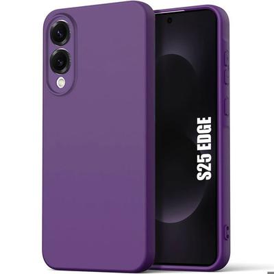 Protective Case - BOOLING - for Samsung Galaxy S25 Edge - Liquid Silicone - Ultra Slim - Dark Purple