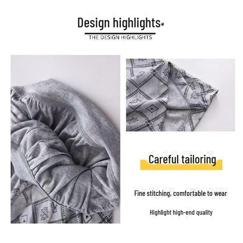 Men's Autumn Printed Trousers: Loose, Comfortable, and Elastic Polyester-Cotton for Middle-Aged and Elderly