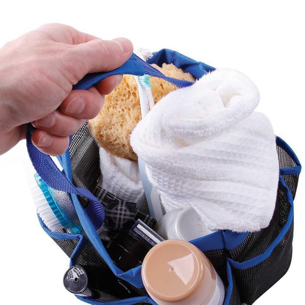 

Portable Quick Dry Hanging Toiletries Cosmetics and Bath Products Organizer with 8 Storage Comparts Shower Tote Mesh Shower Caddy Royal blue #1