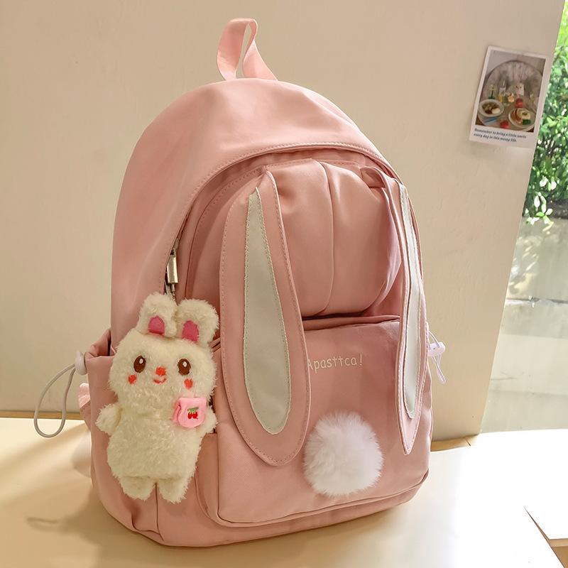 Children's schoolbag, elementary school students, junior high school girls, high value rabbit ears, high school backpack, fashion backpack