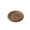 Japanese Black Walnut Coaster Set: Solid Wood Round Placemats with Insulated Pads, 6-Piece Boxed with Engraved Logo and Bottom Tray.