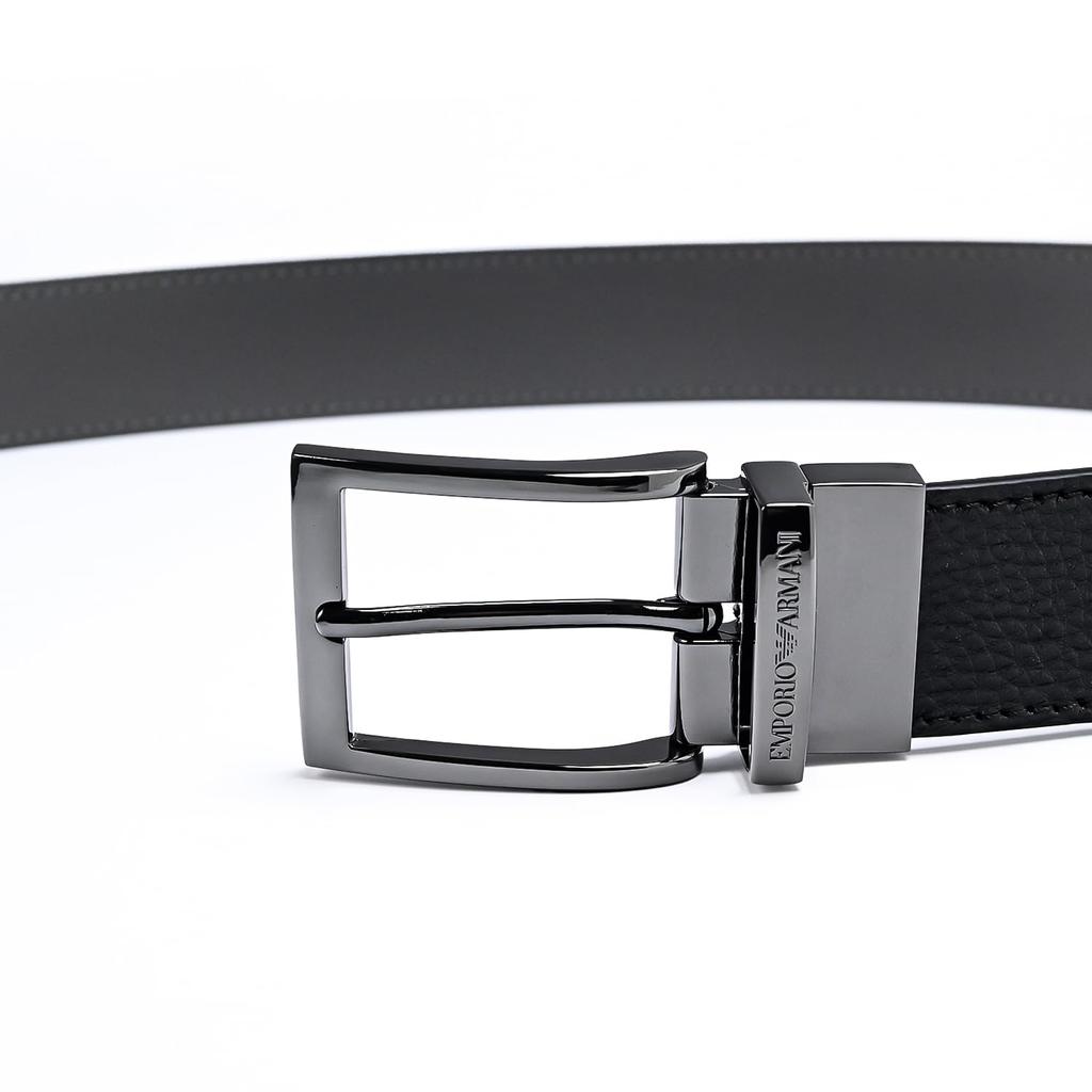 Emporio Armani Belt Width Black Stringer System Compatible Reversible Y4S195 YLO8J 80741 88001 3.5cm Men's [Item]