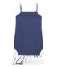 HYEYEONG KIM Satin Tunic Shift Sleeveless Dress - Dark Blue