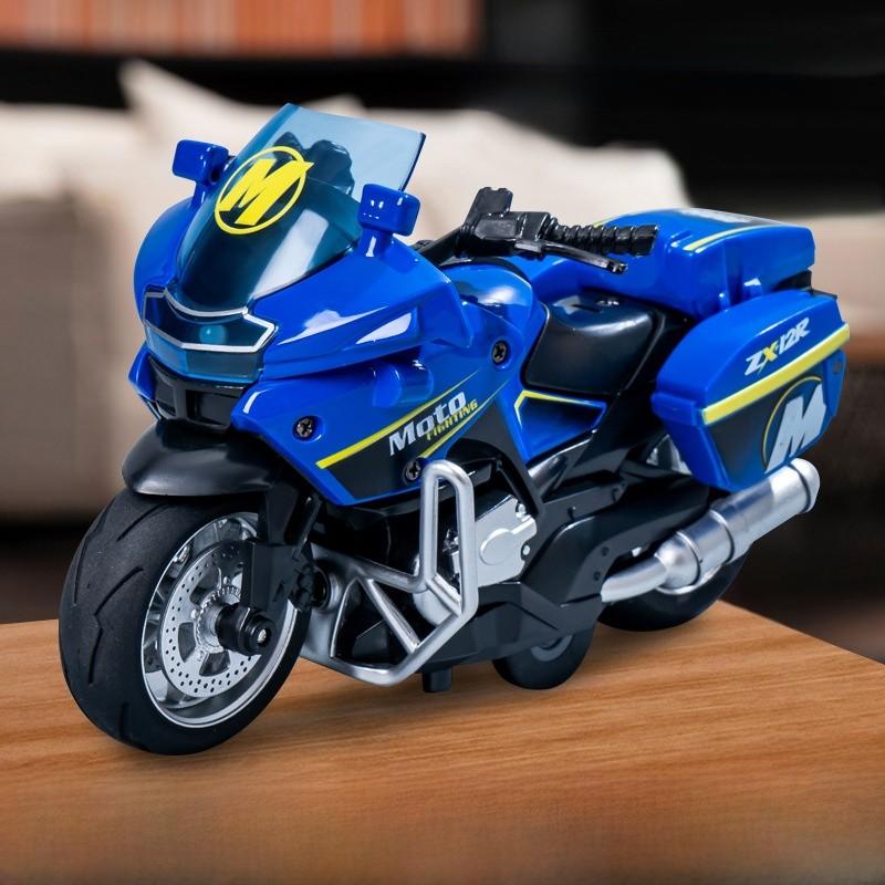 Alloy Inertia Motorcycle Model With Alloy And Plastic Materials For Kids Collectors