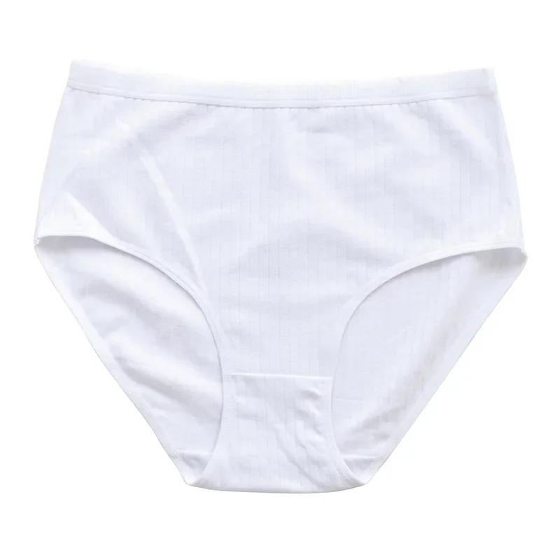 6pcs Cotton Women Panties Lady Plus Size Underwear High Waist Briefs Breathable Solid Color Female Lingerie Shorts