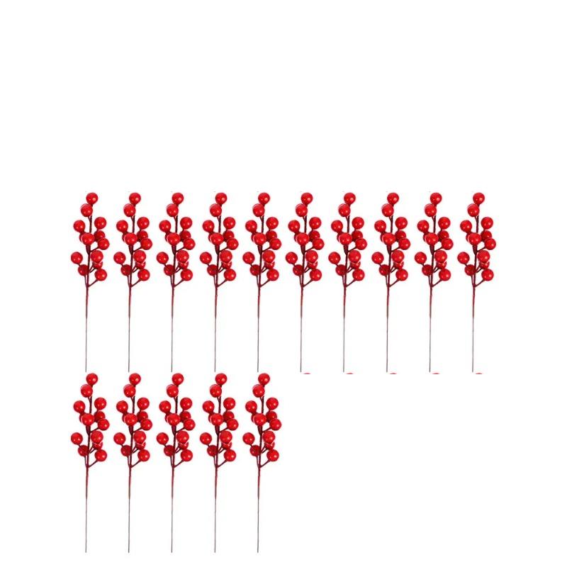 1PCS Christmas Red Berries Ornament Artificial Foam Berry Flower Branches DIY Wreath Xmas Tree Wedding Party Home Decoration