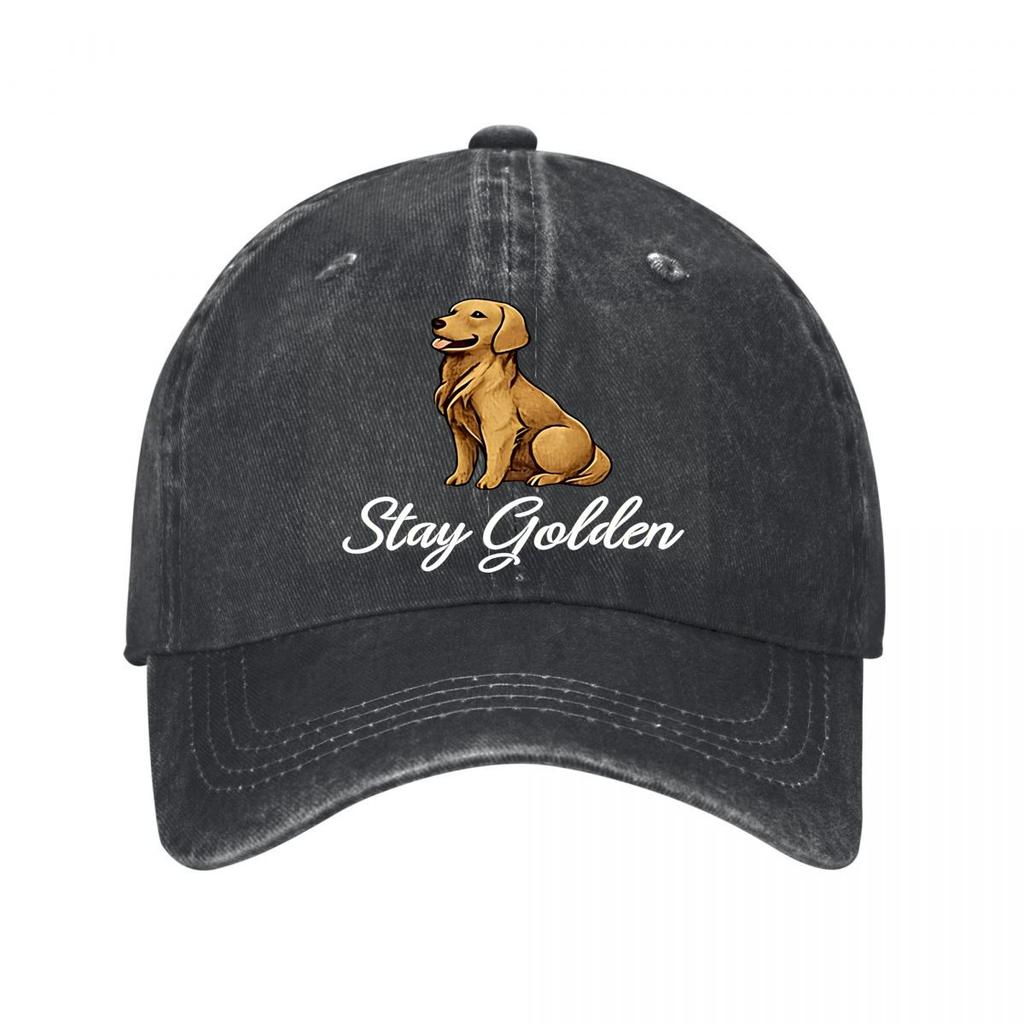 Golden Retriever Stay Golden Baseball Cap Washed Baseball Cap
