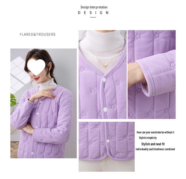 New Autumn/Winter Young Fashion Mom's Silk & Cotton Padded Warm Jacket