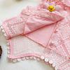 Girls' Pink Lace Hollow Top & Shorts Set - Summer Sunflower Sleeveless Vest & Shorts 2-Piece Set