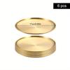 6Pcs Gold Stainless Steels Round Plate Rust-Proof Shallow Tray Plate Camping Plate BBQ Picnic Dishes Cookware