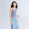 GAP Women's Logo Embroidered Rib Knit Henley Vest