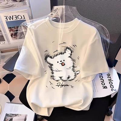 Women's Oversized Cartoon Short Sleeve T-shirt - Summer 2026 Trendy Design