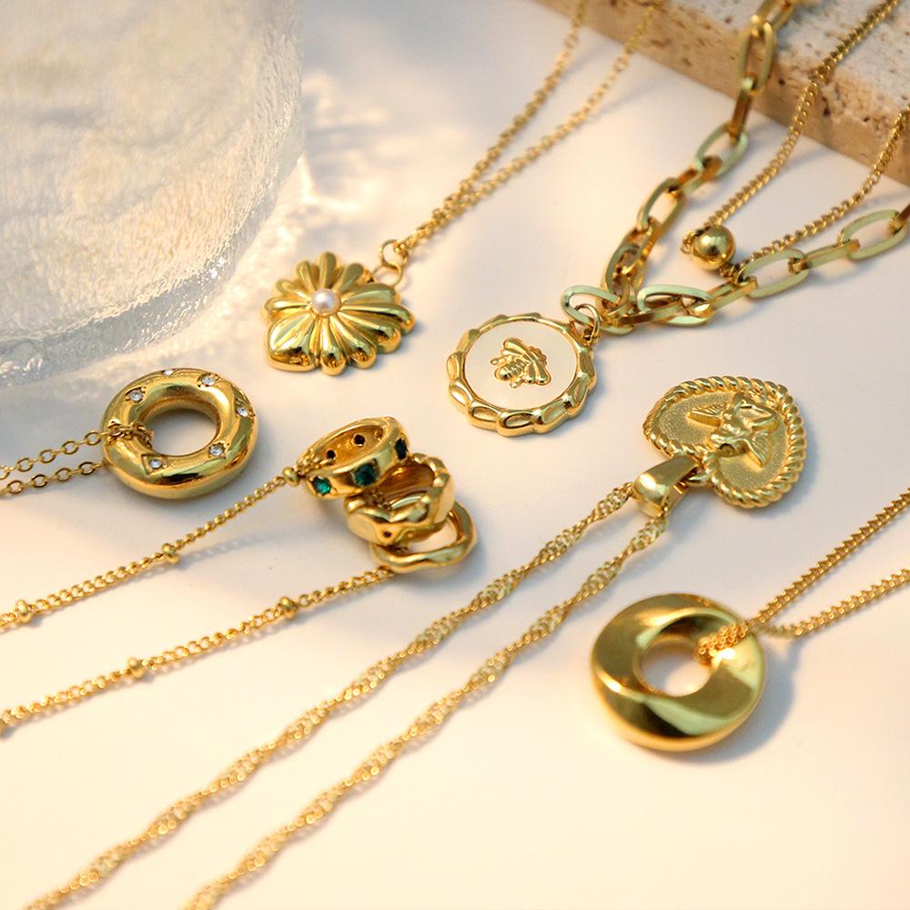 Cross-Border INS Women's Stainless Steel Sweater Chain Necklace Bamboo Chain European American Niche Design Fashionable Light